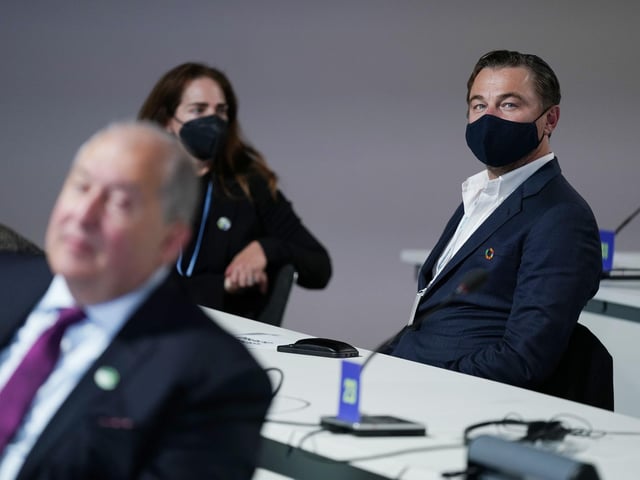 The American actor and film producer Leonardo DiCaprio attended an event about the "Global Methane Pledge".