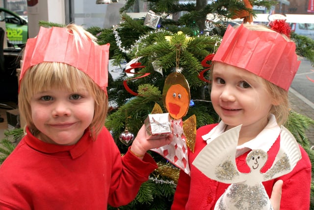Austin Webb and Bethany Bexton were among pupils from Brampton Primary School who helped decorate the Christmas trees at GK Ford in 2007.