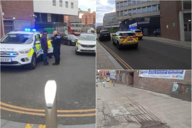 A man was injured in an incident on Esperanto Place, off Arundel Gate, Sheffield city centre (Photo: Andrew Nurse)