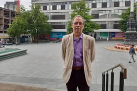 Robin Hughes, of Hallamshire Historic Buildings, in Barker's Pool where the John Lewis building is.