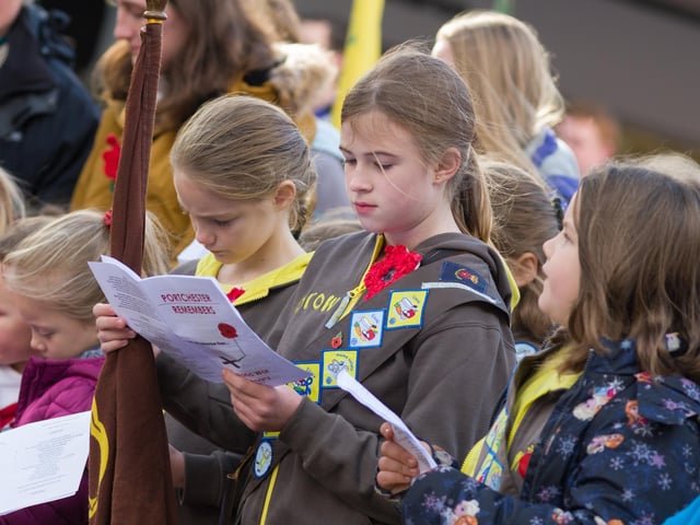 Portchester precinct remembrance service 2018. 
Picture: Duncan Shepherd