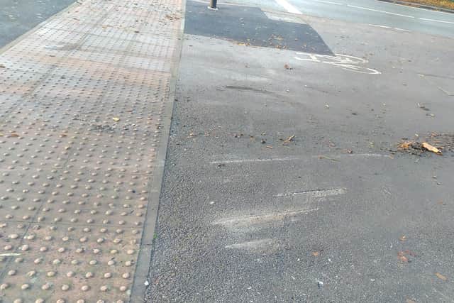 Skid marks at the scene