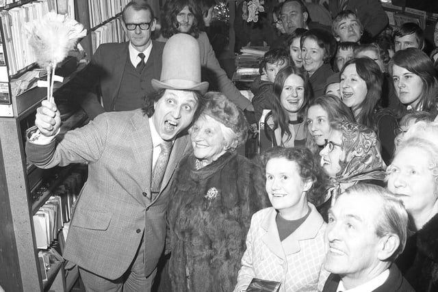 Comedian Ken Dodd had a surprise meeting with his biggest fan - his aunt - when he called at a Durham City store in January 1972 and met Mrs Annie Boyd.