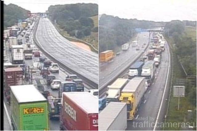 Two people have been taken to hospital after a major crash on the M1.