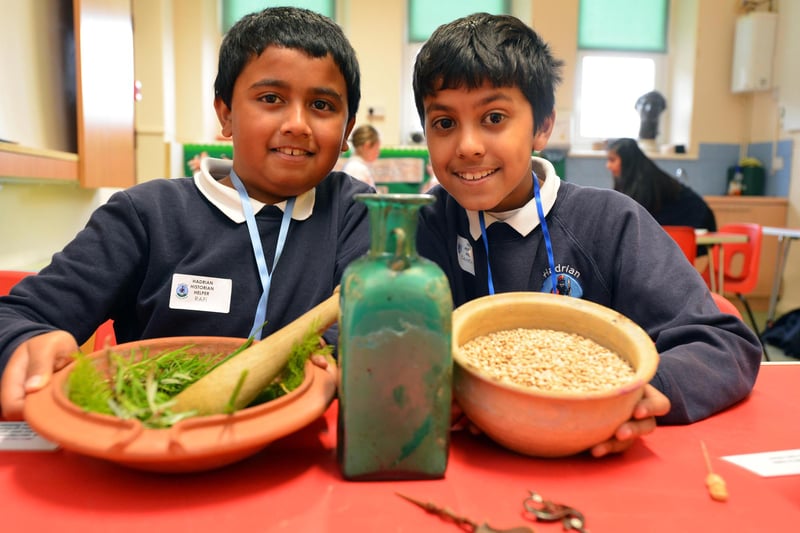 Hadrian Primary school children Rafi Rahman and Tahrian Chowdhury were taking part in a project at Arbeia Roman Fort in 2016 but who can tell us more?