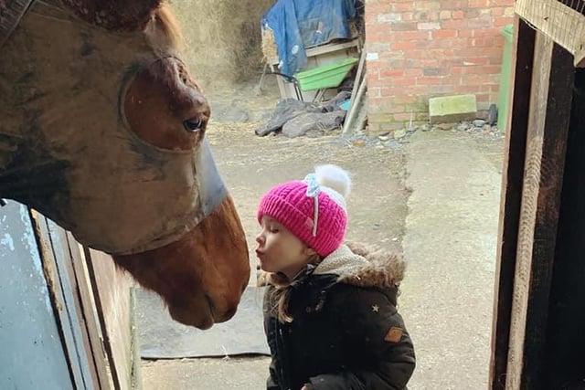 Tilly Clayton shared this adorable photo of a horse with her daughter.