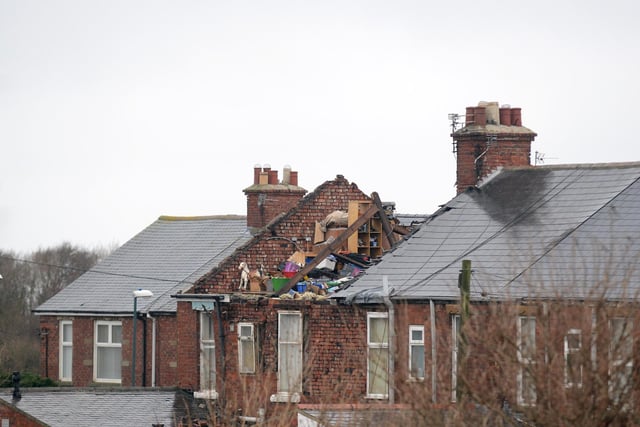 A roof was blow off at a house on Arthur Street, Whitburn.