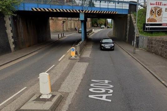 Temporary traffic lights will be in place on the A904, Kerse Lane, Falkirk, until April 11 as part of steel strengthening and repainting work on the railway bridge.