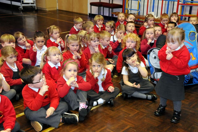 Bless them. Take a look at the reception and nursery children who took part in the Chatterbox Challenge at Barnwell Primary School, at Penshaw in 2012.