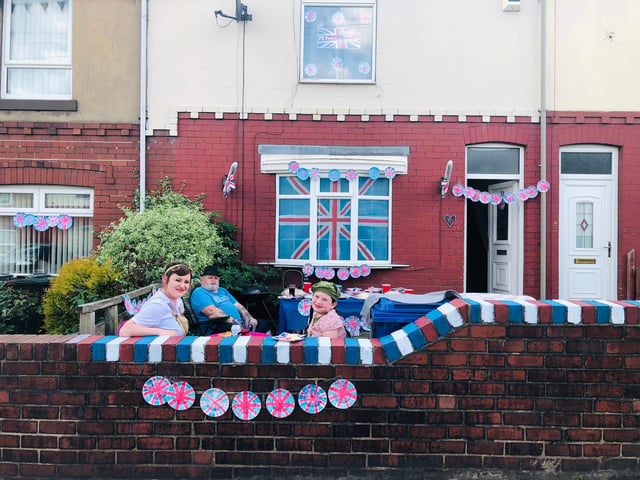 Residents mark the anniversary of VE Day on Manor Road, Askern