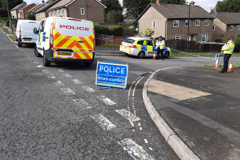Police on the scene at today's serious inident in Killamarsh, near Sheffield