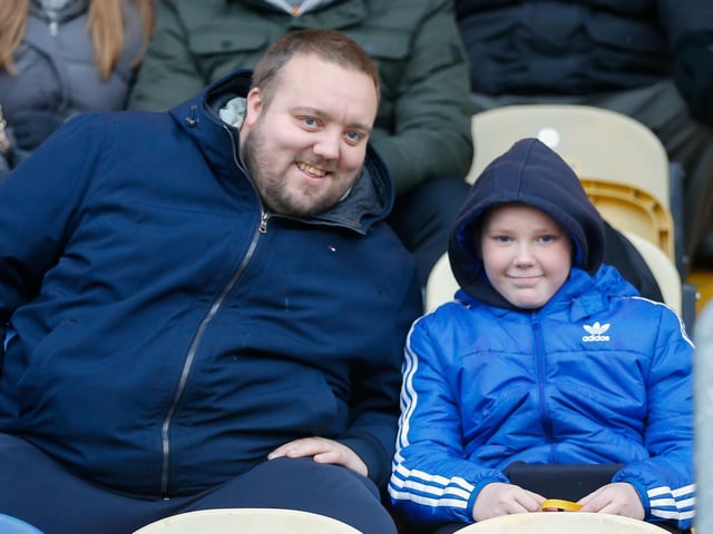 Stags fans at the One Call stadium for the match against Salford City.