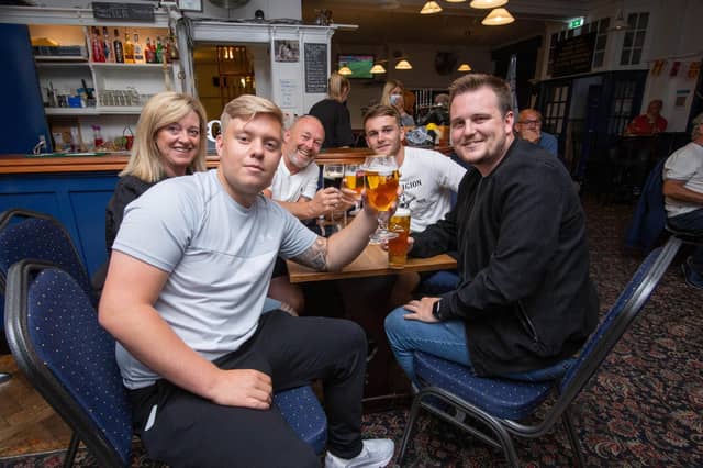 Fans at the Phoenix pub, Hilsea. Picture: Habibur Rahman