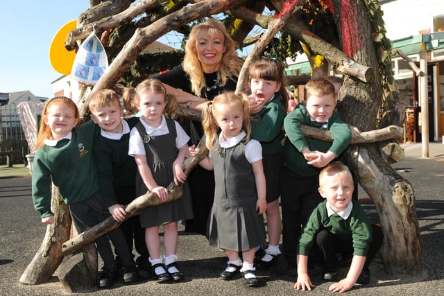 Grange Park Primary School headteacher Pauline Wood joined nursery pupils to celebrate the school being shortlisted in the 'best school' finals five years ago.