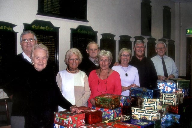 The City of Sheffield Lions Club filling shoeboxes for Samaritan's Purse International Relief for under privileged children abroad, many in hospitals, orphanages and homeless shelters back in 2006