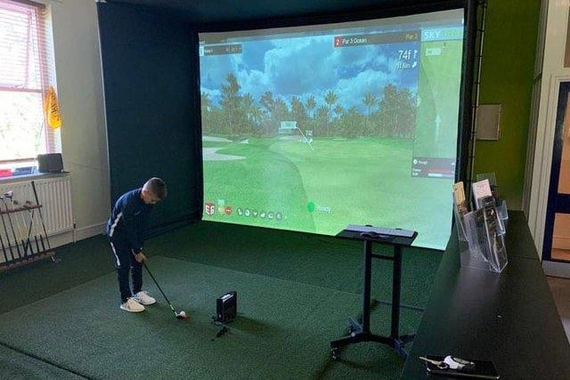 Leisure Pods with indoor golf simulator and multiple screens for children to play Nintendo Switch on was launched at  Tapton Park Golf Club in August by father of three Kelvin Wilson.