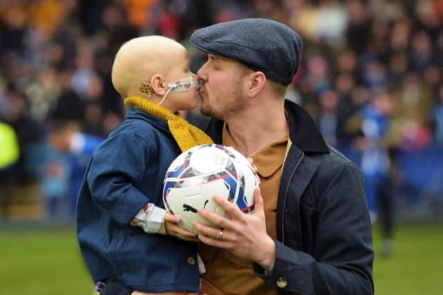 Former Sheffield Wednesday keeper Arron Jameson with his son Jude before the Owls' clash with Rotherham United earlier this month.