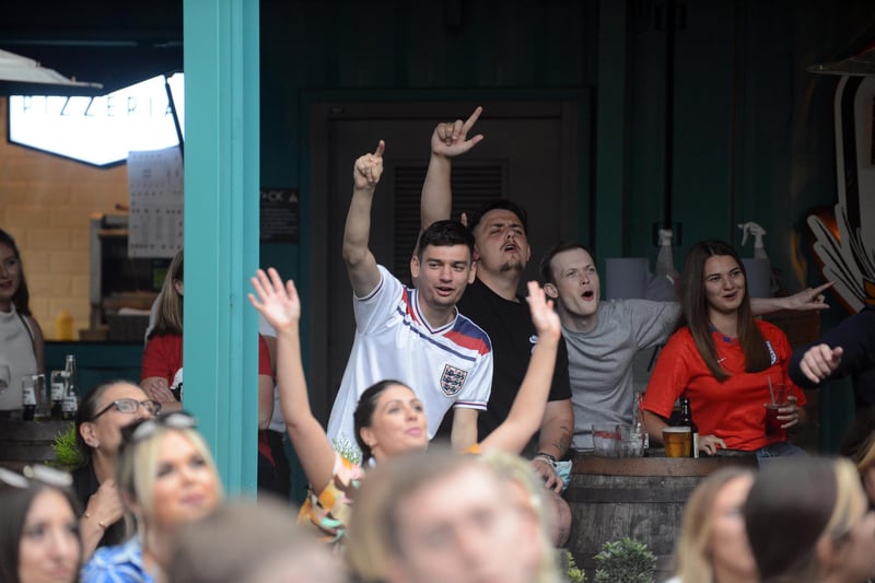 Fans at STACK Seaburn enjoying the atmosphere as they watch the England V Italy Euro 2020 final.