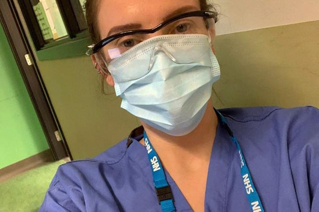 Jenny Smith my wonderful and caring friend looking after people with the virus at kingsmill hospital heros dont always wear capes, they wear PPE. Picture sent in by Annips Harris