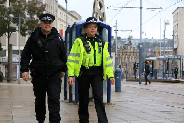 Police are warning o. f a surge in criminal and antisocial behaviour across Sheffield in the coming weeks – with plans to step up patrols ahead of Mischief Night. File picture shows police on patrol in Sheffield city centre. Picture: Chris Etchells
