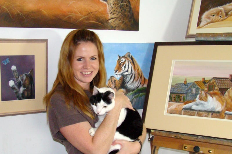 Chesterfield artist Helen Clark exhibited more than 75 paintings and prints of felines at The Gallery in Rowsley to raise money for Wizz Catz Rescue in 2007.