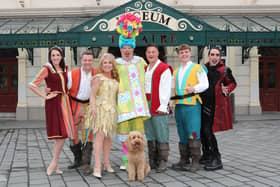 The company at the launch for Jack and the Beanstalk at the Lyceum Theatre, Sheffield Theatres' 2022/23 pantomime. Photo by Ian Spooner