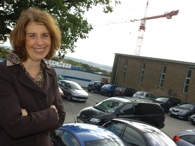 Headteacher Helen Storey overlooking the site of the new Silverdale School in Sheffield