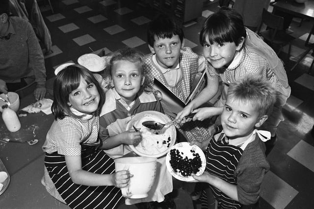 Did your day in school include fundraising for worthy causes? It did at Seaburn Dene Primary in 1990 where these pupils baked cakes for a children's charity.  Remember this?
