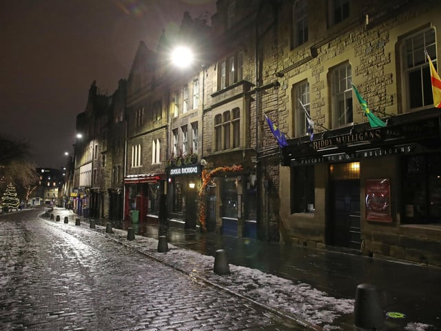 An empty Grassmarket . Photo credit: Andrew Milligan/PA Wire