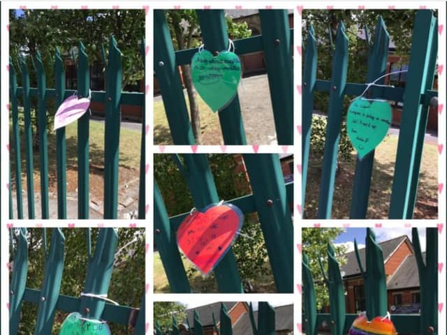 Some of the message on the ‘tree of appreciation’ made by pupils at Greengate Lane Academy as part of their Festival Of Kindness