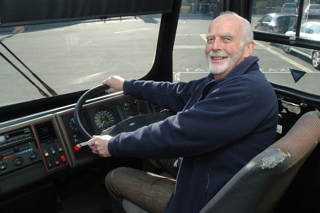 The Church on a Bus appeal for drivers - pictured in 2013  with driver Mike Tomlinson