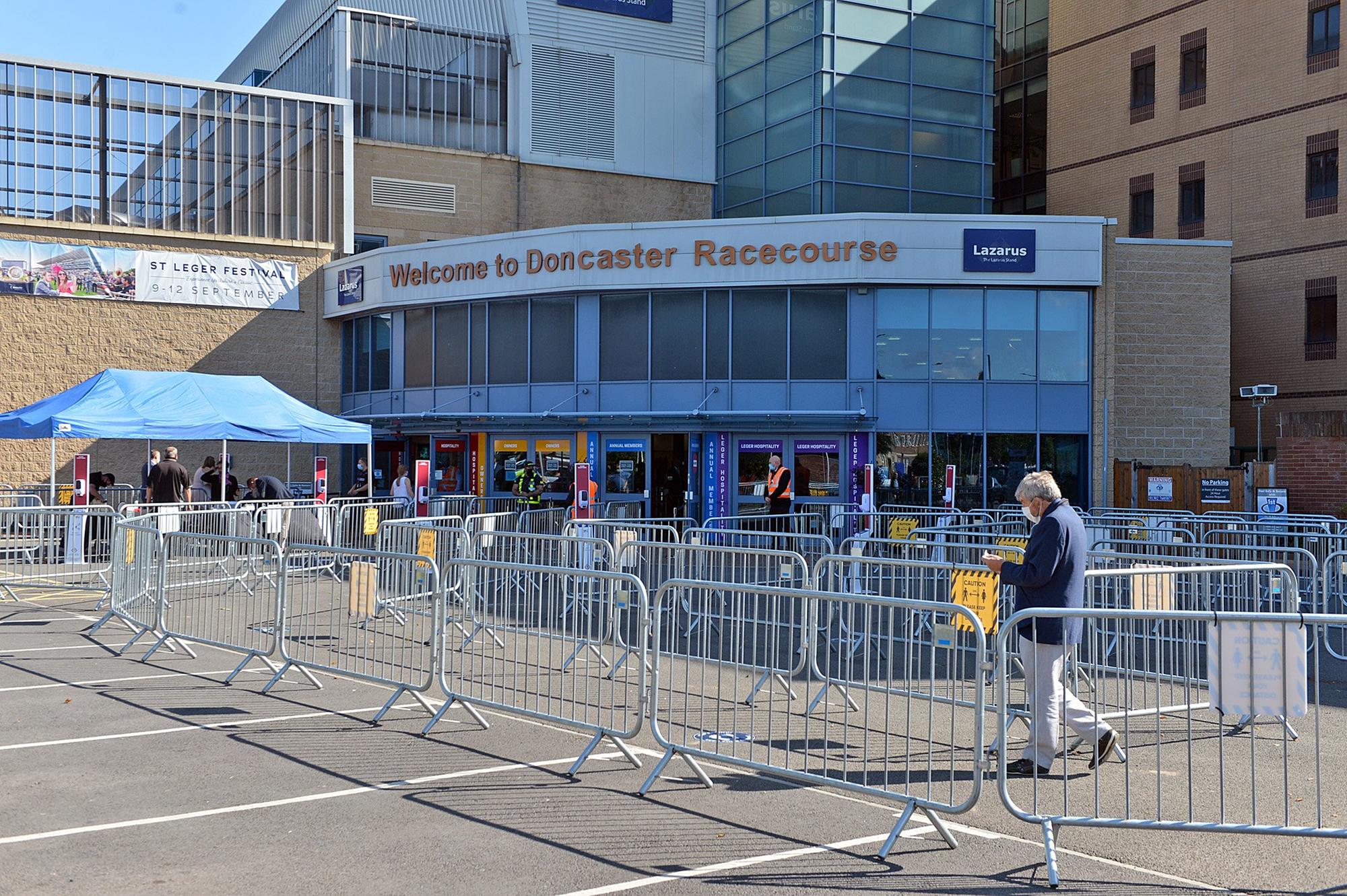 Start of Leger Festival at Doncaster Racecourse. First crowds allowed at a racecourse.