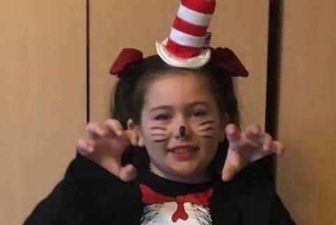 Poppy Mowle, 9, went as Cat in the Hat to World Book Day at Fernhurst Junior School in Southsea.