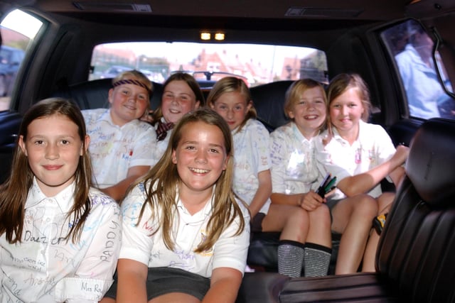 These St Teresa's school pupils left school in style 16 years ago when they did it in a limo. Is there someone you know in this photo?