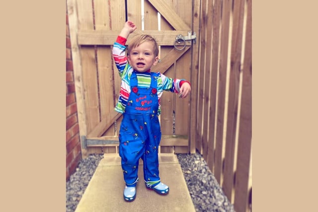 2021 was Henry's second Halloween - and he celebrated with his Chucky overalls.