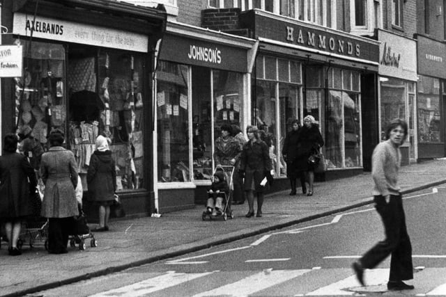 Axelbands, Johnsons and Hammonds but who can tell us more about the shops in this 1975 photo?