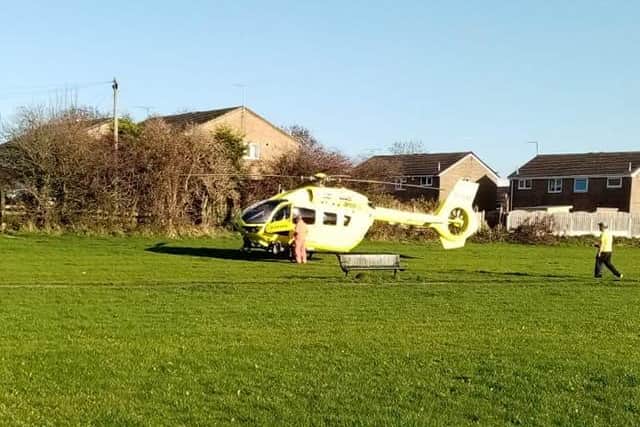 An air ambulance was deployed to the scene. Photo: Leayanni Holman.