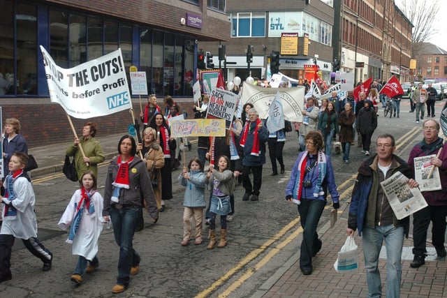 NHS Rally through the city to Barkers Pool.
