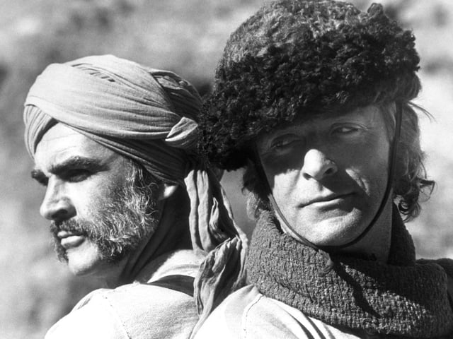Sean Connery and Michael Caine in Rudyard Kipling's The Man Who Would Be King.