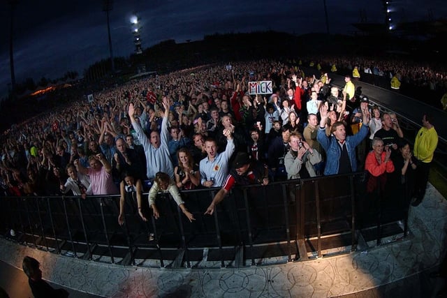 Fans go mad for the Rolling Stones at Don Valley Stadium, Sheffield on August 27, 2006