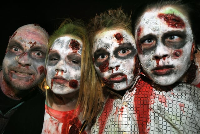 The Dell Family from Hackenthorpe enjoy Sheffield's Fright night dressed as zombies in 2009