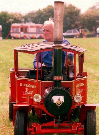 Cyril Richardson photographed in June of 1996 on his steam tractor.