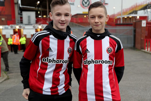 Two Unitedites before the League One clash with Swindon Town at the Lane in December 2016.