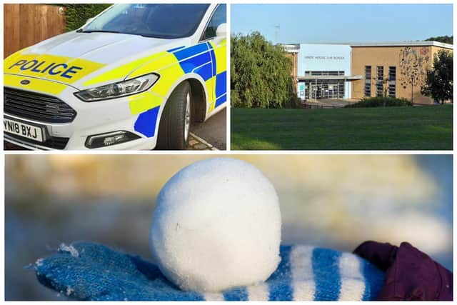 A police investigation has been launched following an incident outside Hinde House School on March 9, involving a man who appeared to swing for a child after snowballs were reportedly thrown at his van