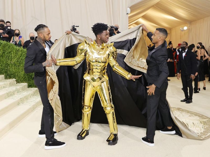 Then a golden knight’s armour ensemble.