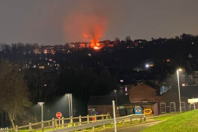 Fire engines were scrambled to a house in Pitsmoor on Thursday night after a large amount of building waste was set alight in a back garden.