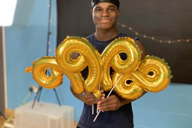 GCSE results day at Firth Park Academy. Abaseno Ekong, aged 16, says there has been a period of uncertainty in the run up to these results, but was thrilled with his 9s and 8s, which give him everything he needs for his A-Levels in September.
