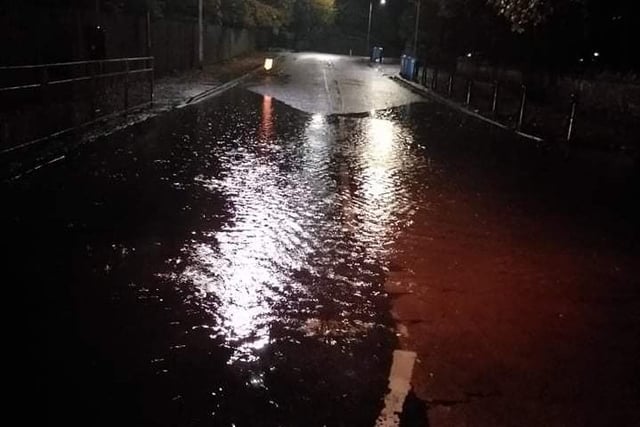 This picture of Woodmill Road in Dunfermline, Fife, was taken on Wednesday night and shows how quickly the heavy rain built up causing flooding.