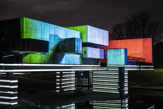 Apollo 50 by Berlin-based artists, Mader Wiermann, which was first shown in Peterlee to mark the 50th anniversary of the iconic brutalist Apollo Pavilion, returns for Lumiere 2021, transforming the concrete structure with a mesmerising light sequence.