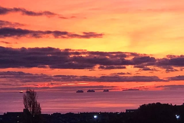 Lynne McMillan was lucky enough to see this dramatic sunrise from her living room window.